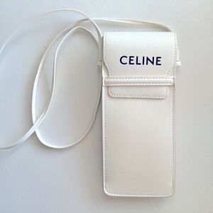 CELINE white sunglasses case pouch